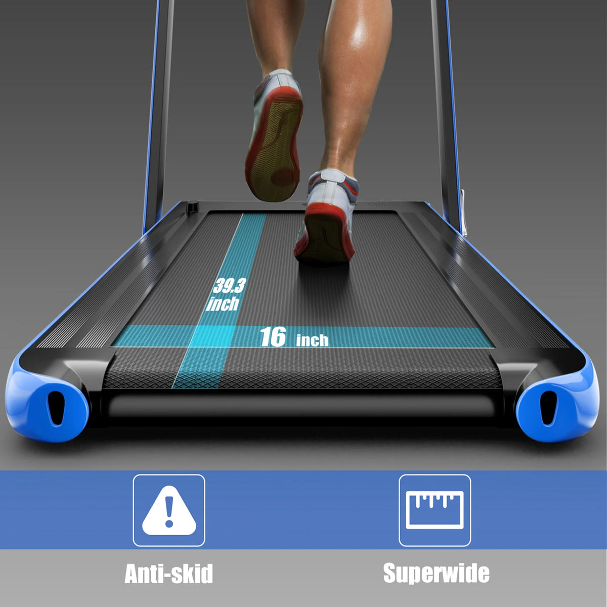 2.25HP Folding Treadmill with Remote Control Black L5116