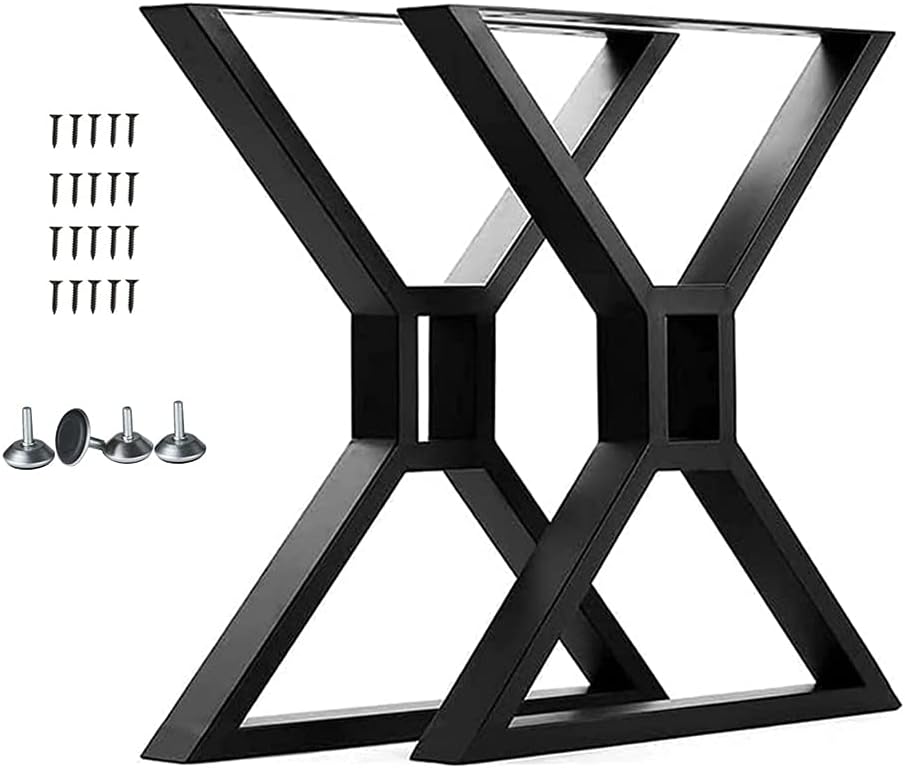 2 Pcs Black Metal Table Legs C78434