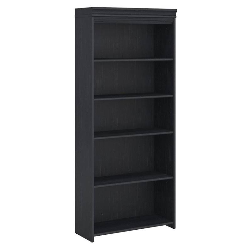 5 Shelf Bookcase in Antique Black Y6883