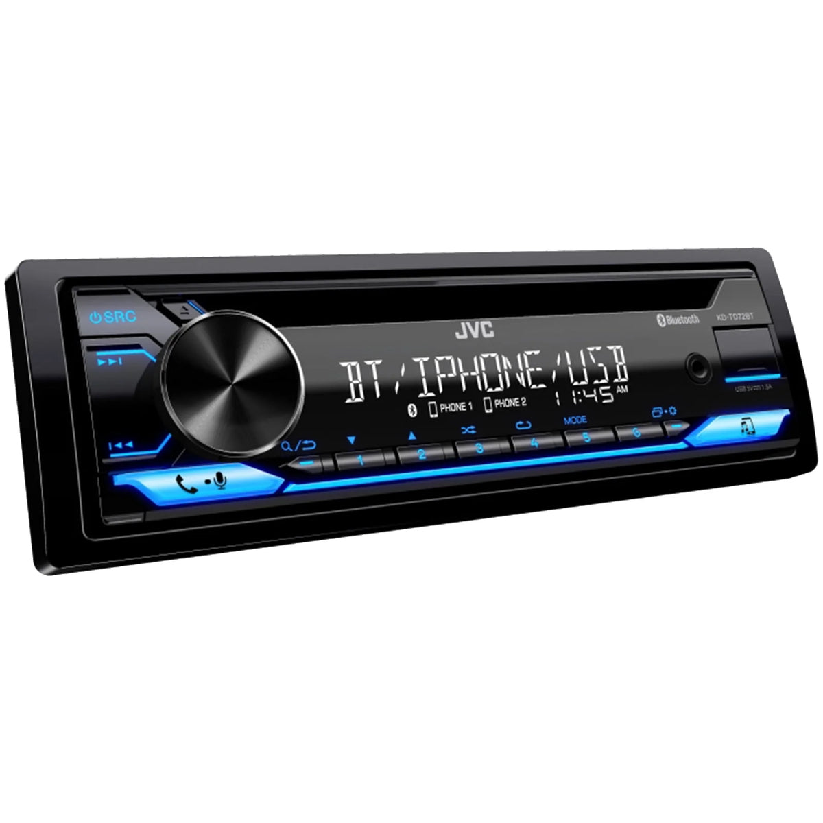 Single DIN Bluetooth CD Receiver with 6.5 Marine Speakers and Install Kit Q583284