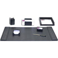 Black Leather 7-Piece Desk Set L791603