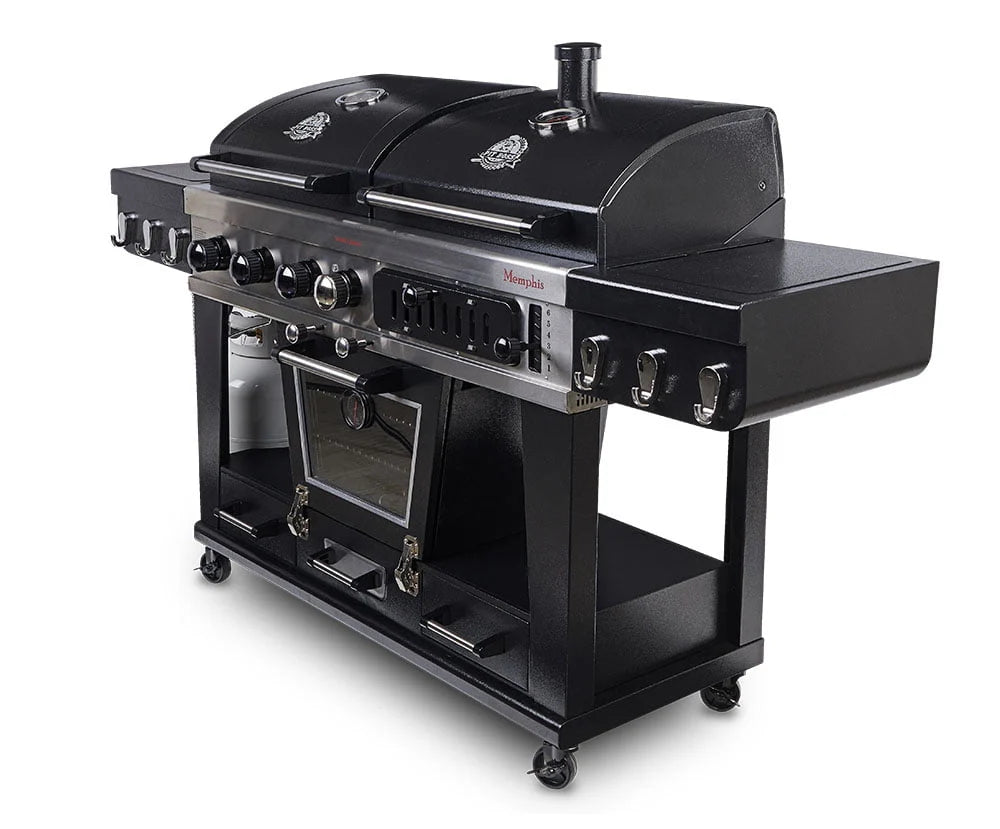 Gas and Charcoal Combo Grill with Electric Smoker F44844