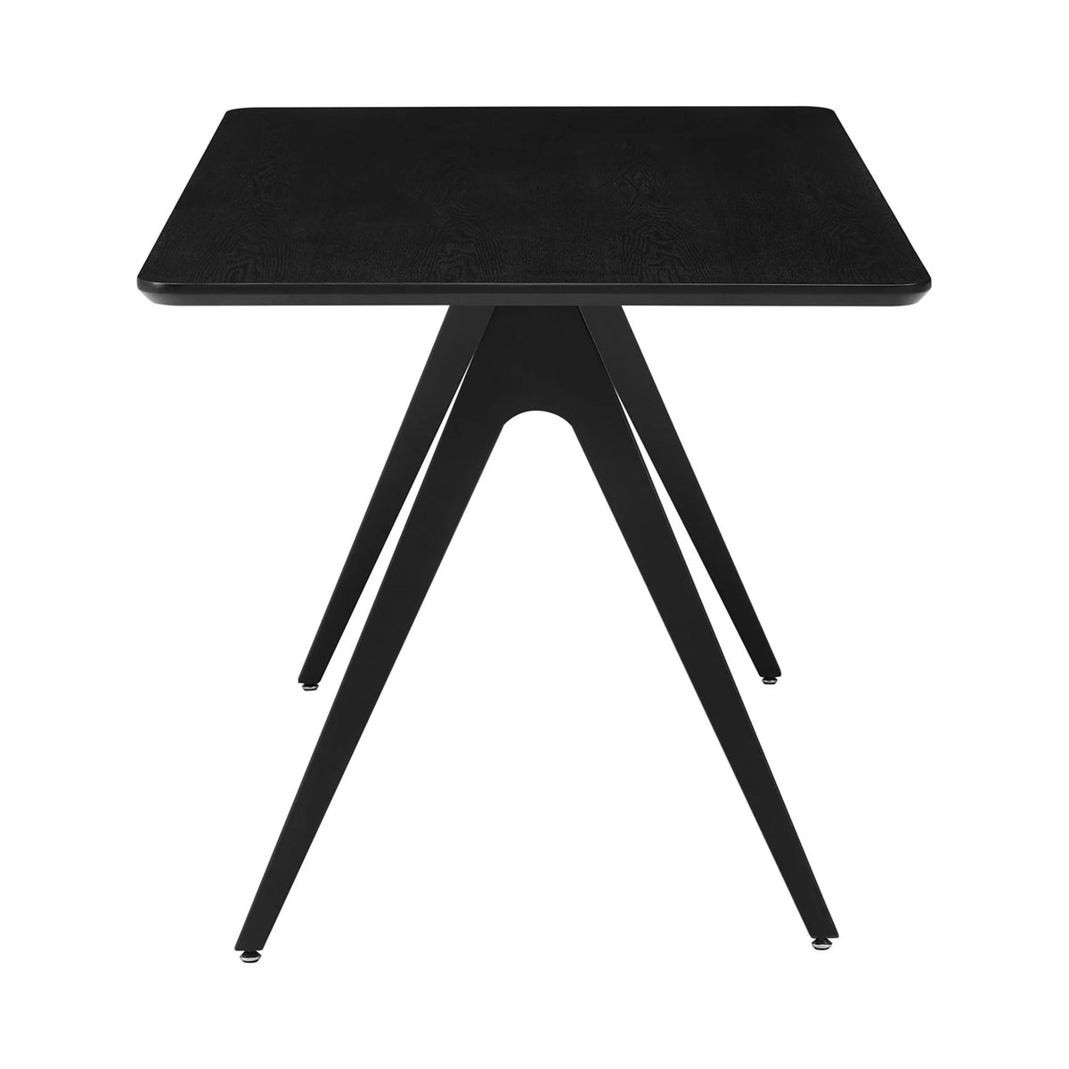 60" Black Metal-Leg Dining Table W778789