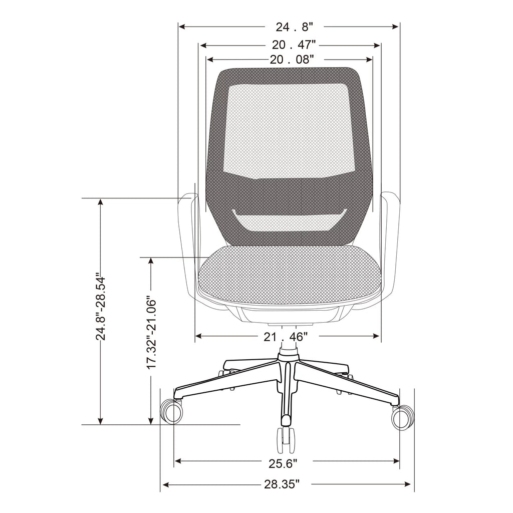 Black Ergonomic Mesh Mid-Back Manager Chair Z3345