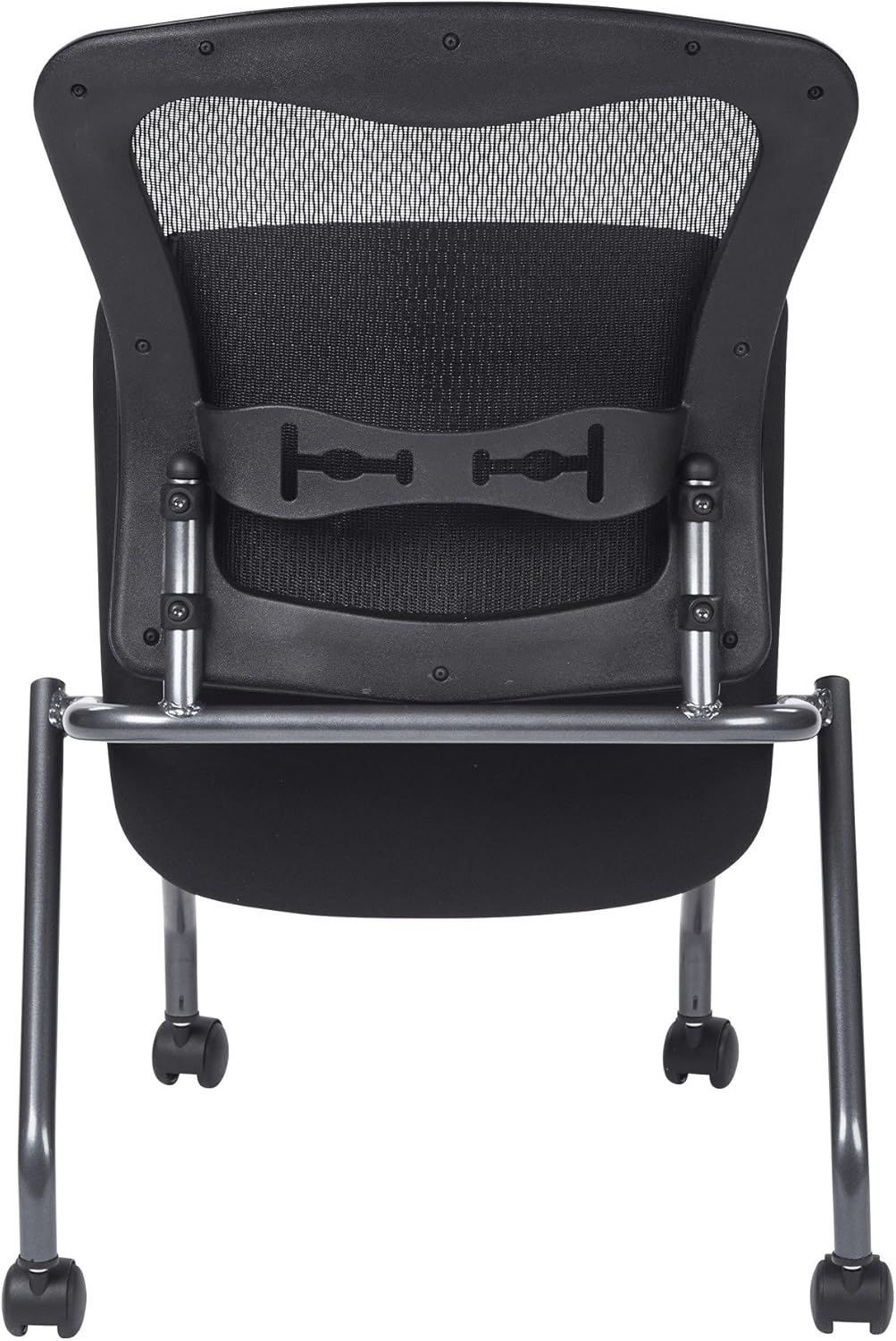 Coal Seat Armless Folding Chair with Casters, 2-Pack E782