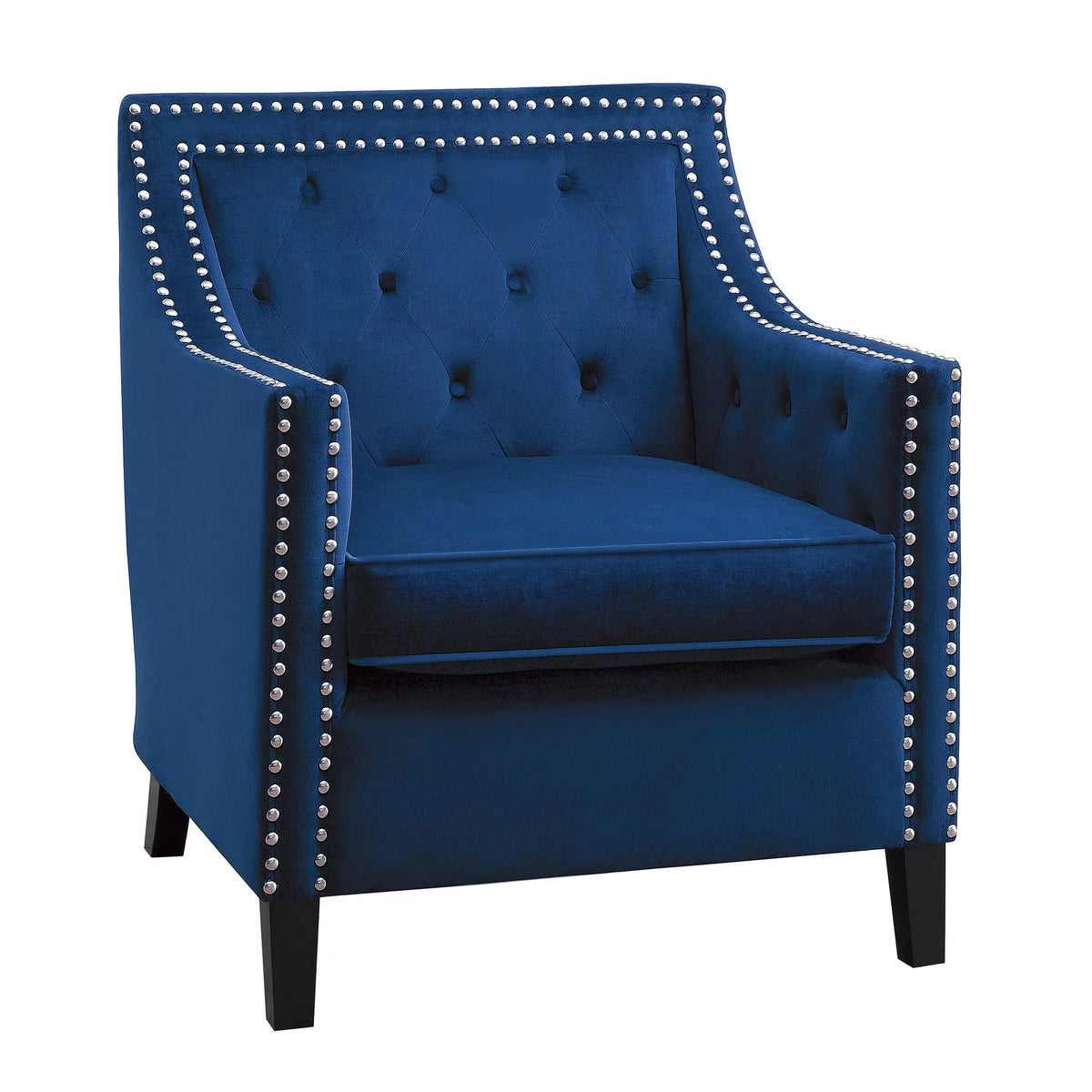 Navy Blue Velvet Upholstered Accent Chair L895867