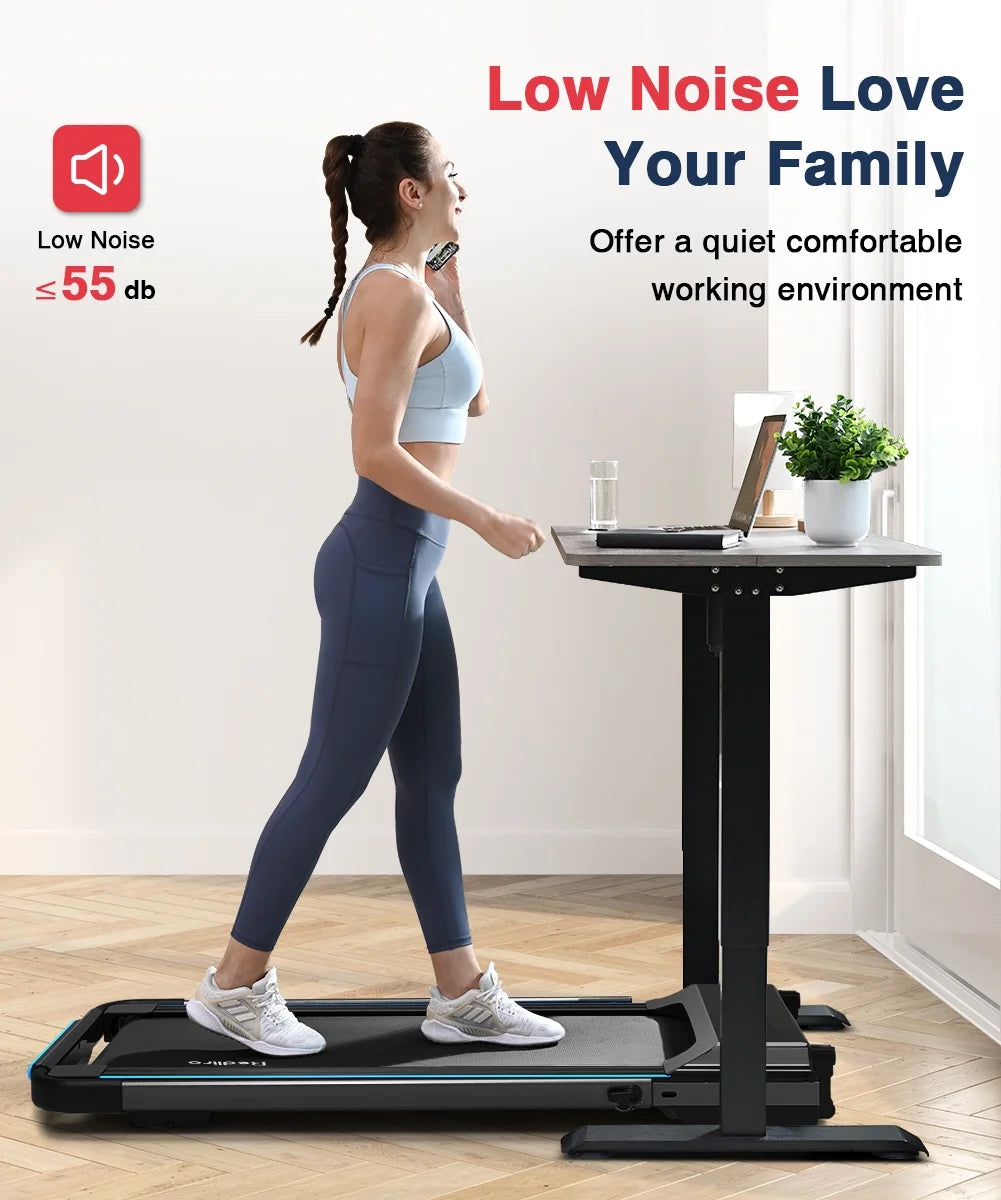Folding Treadmill with Desk Adjustable Height 265LBS 2.25HP I5953