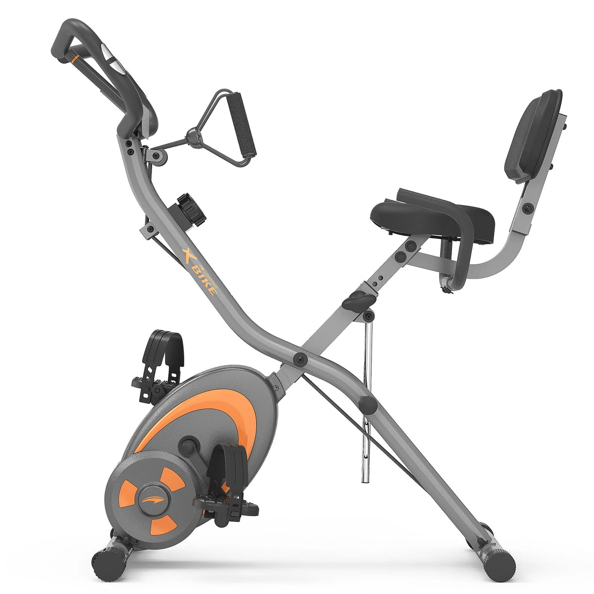 Folding Stationary Recumbent Exercise Bike with Resistance Bands O53799