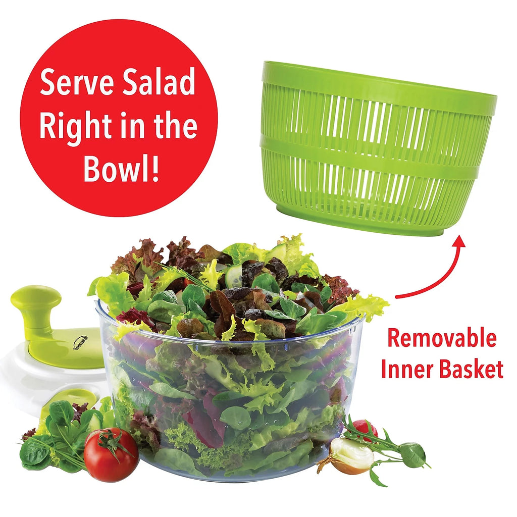 5 Quart Salad Spinner with Serving Bowl Green D1289
