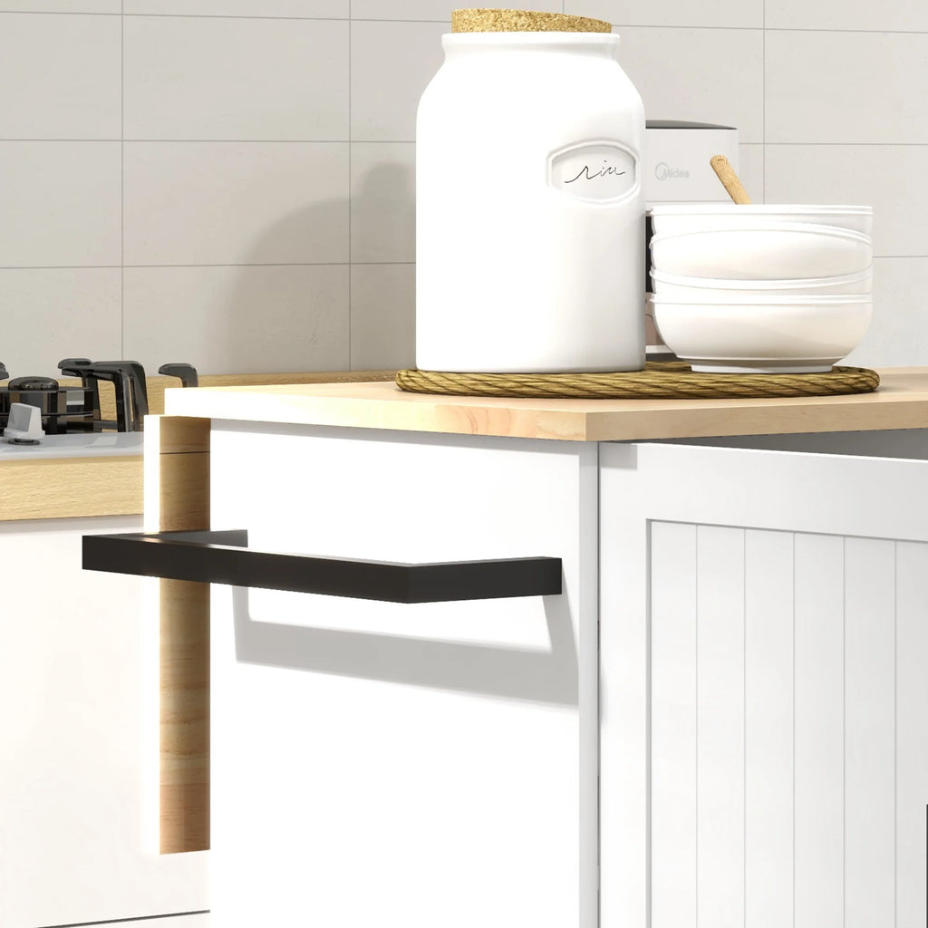 White Kitchen Island on Wheels H284569