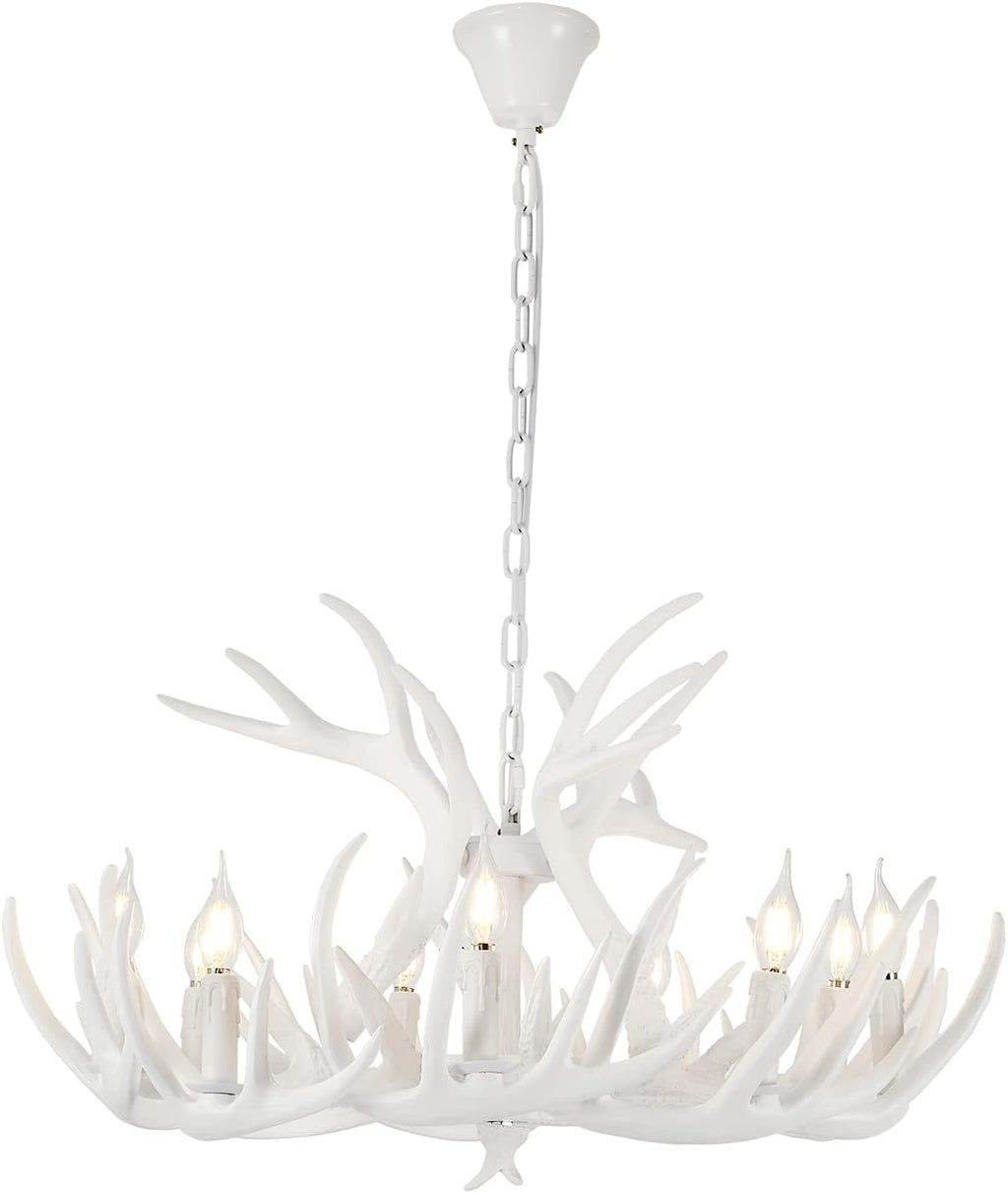 White Antler Chandelier 12 Antlers 9 Lights Y5561