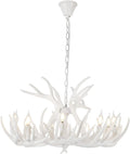 White Antler Chandelier 12 Antlers 9 Lights Y5561