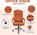 Camel Brown Big and Tall Executive Office Chair 400lbs Capacity PU Leather B796