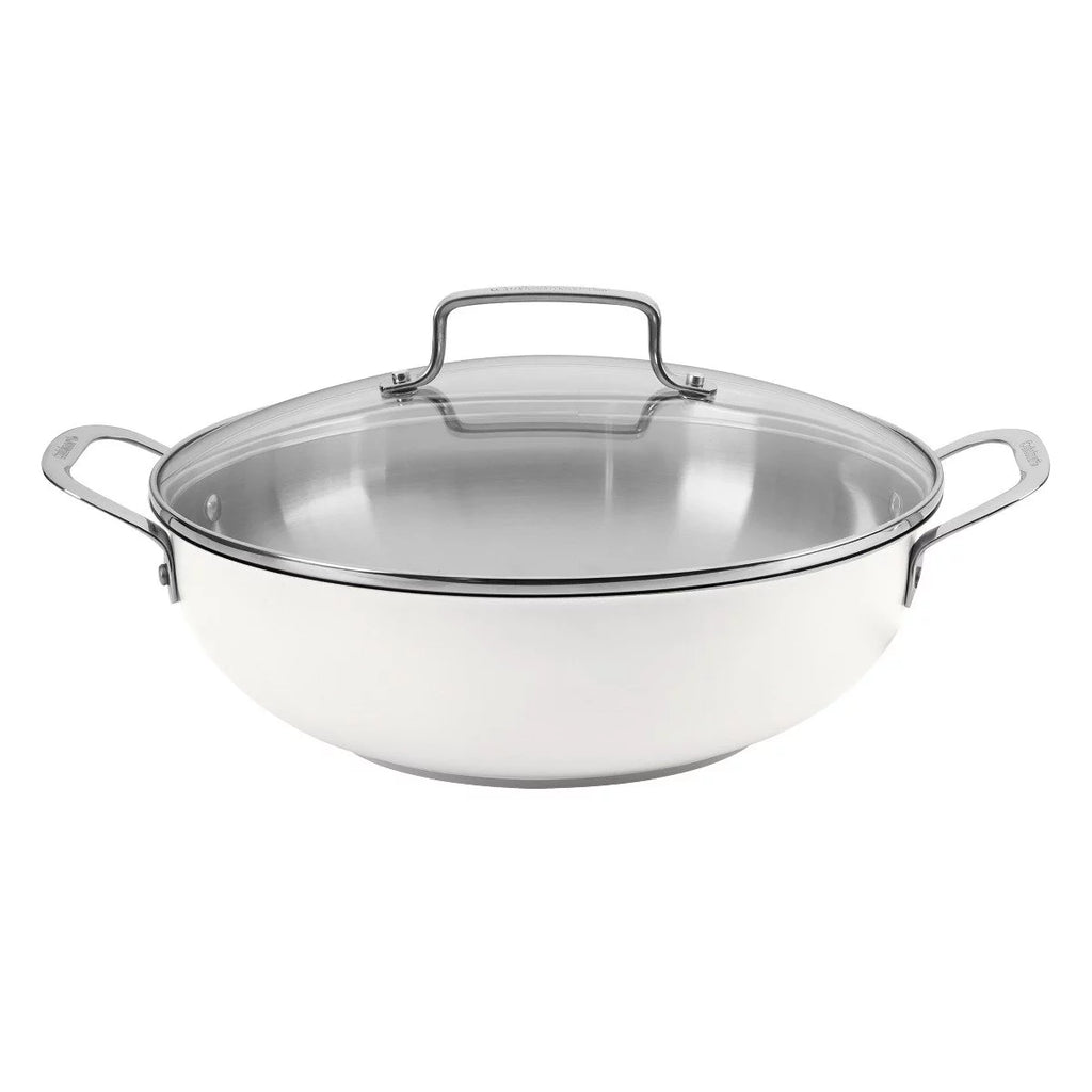 Matte White Stainless Steel All Purpose Pan with Cover G717107