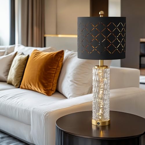 Modern Table Lamps Set of 2 Gold with Crystal Nightlight S626625
