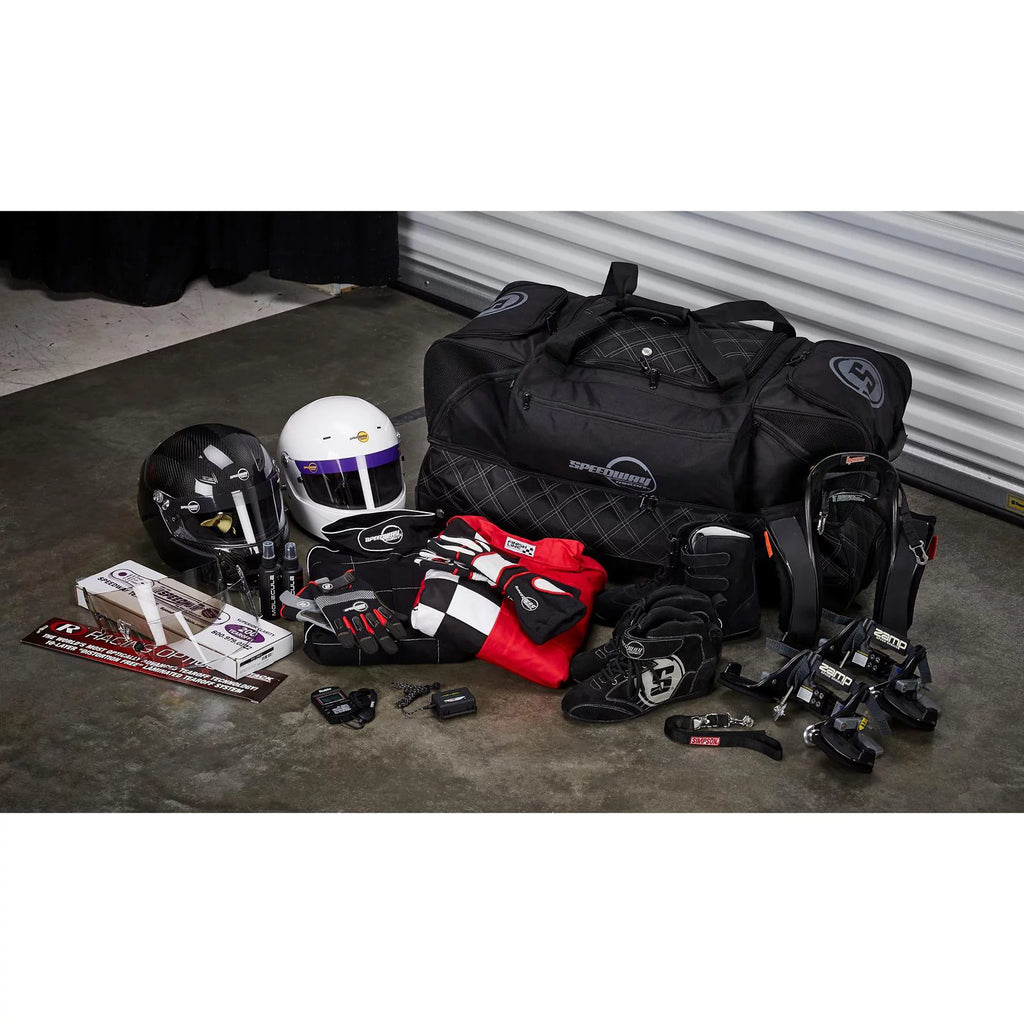 Large Multi-Compartment Nylon Travel Gear Bag with Wheels R44061