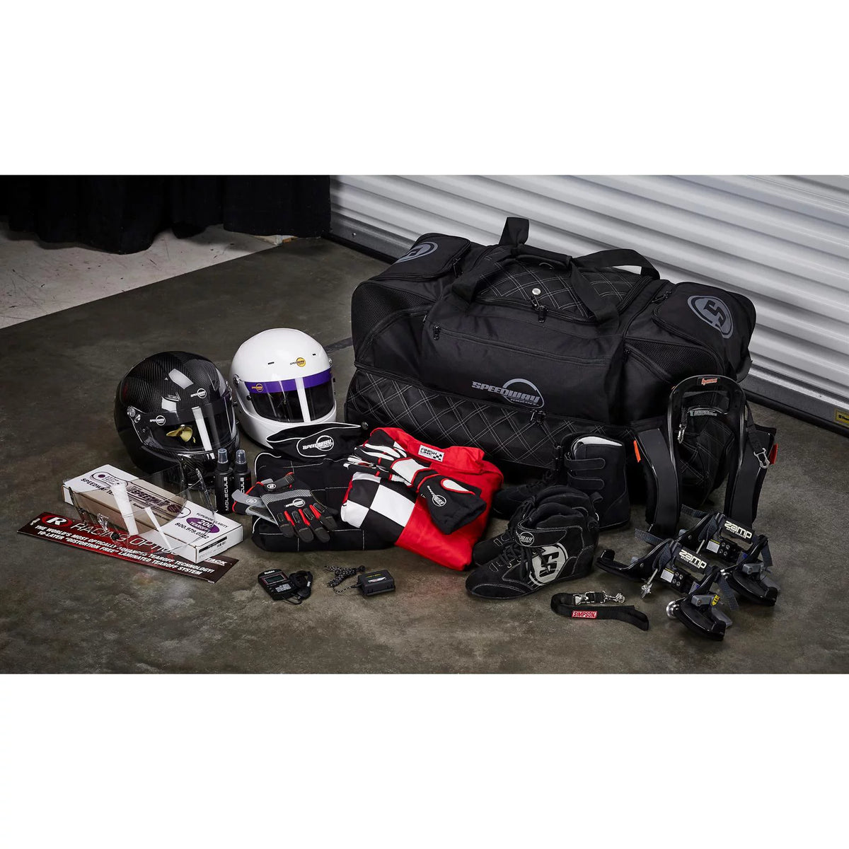 Large Multi-Compartment Nylon Travel Gear Bag with Wheels R44061