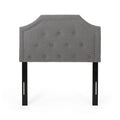 Charcoal Gray and Black Upholstered Twin Headboard Q2571