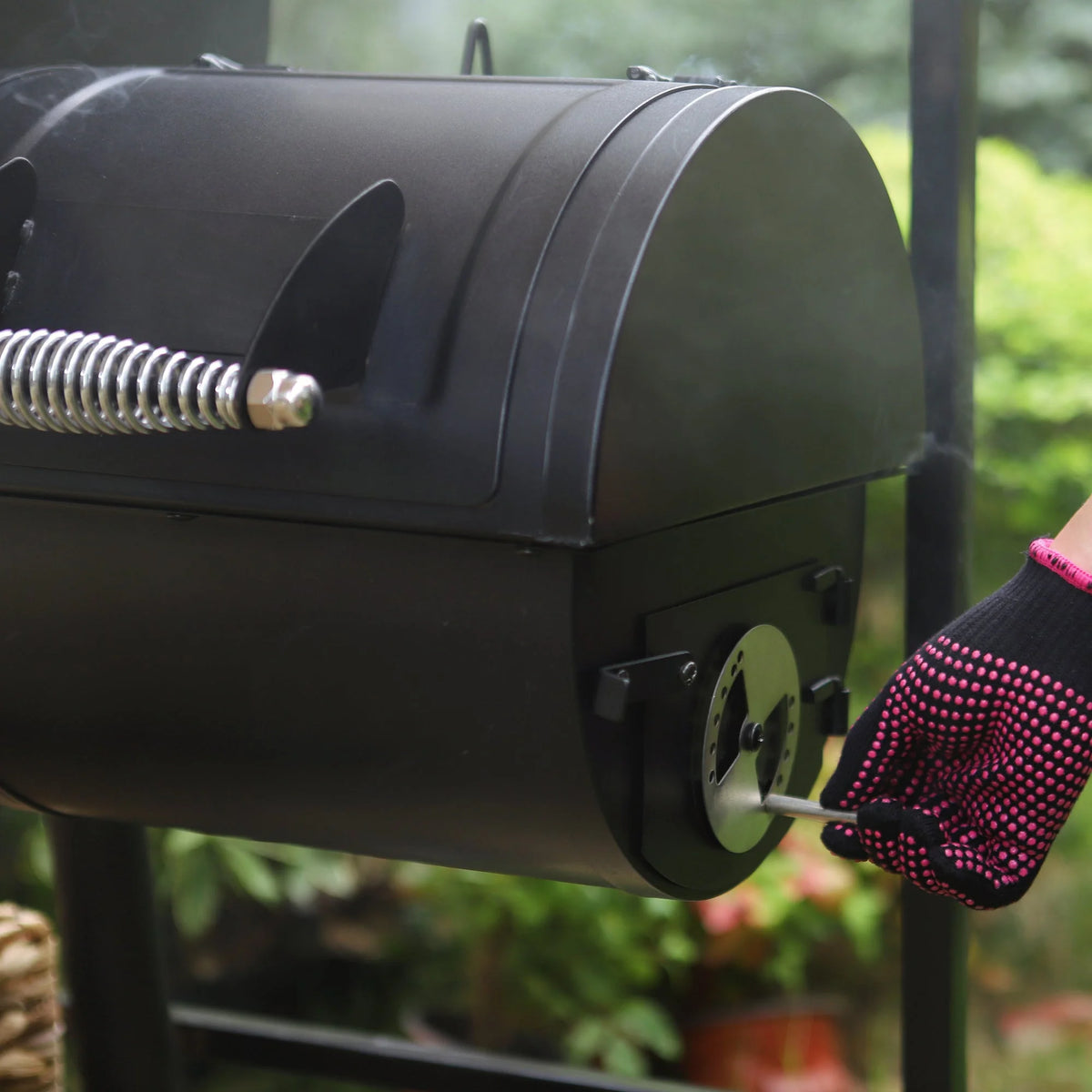 Portable Charcoal Grill with Offset Smoker M640619
