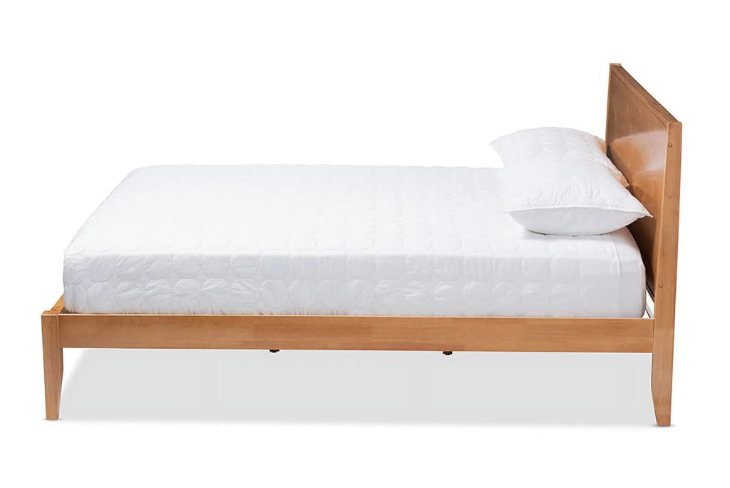 Natural Oak Pine Wood Platform Bed L390