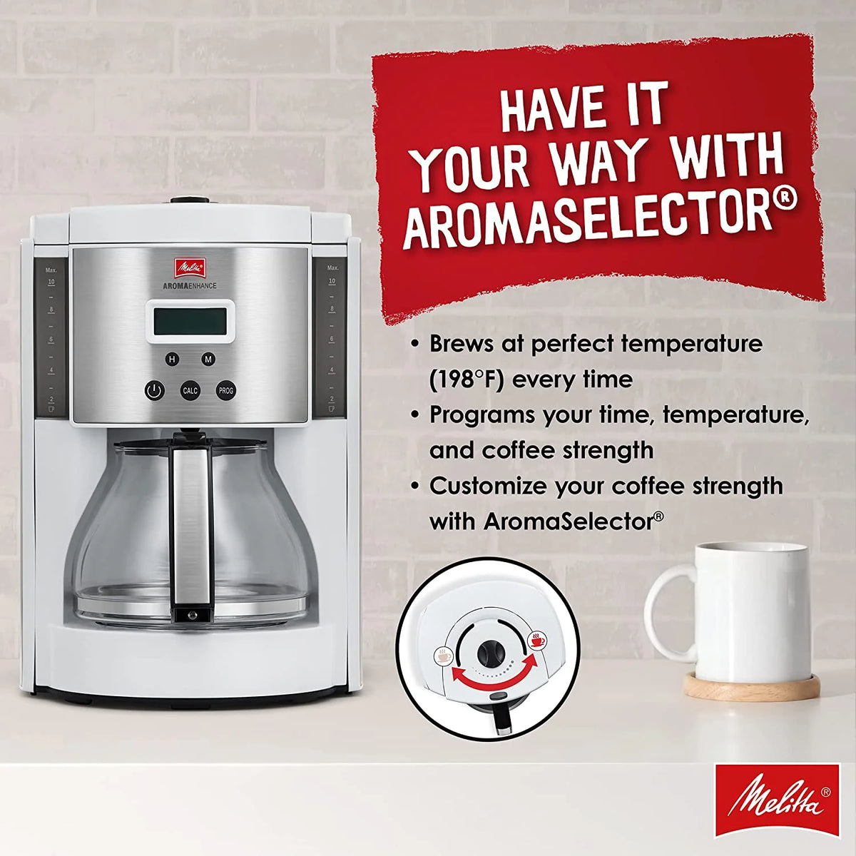 White 10 Cup Stainless Steel Drip Coffee Maker C56896