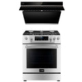 30 In. Gas Range and Black Range Hood Y753593