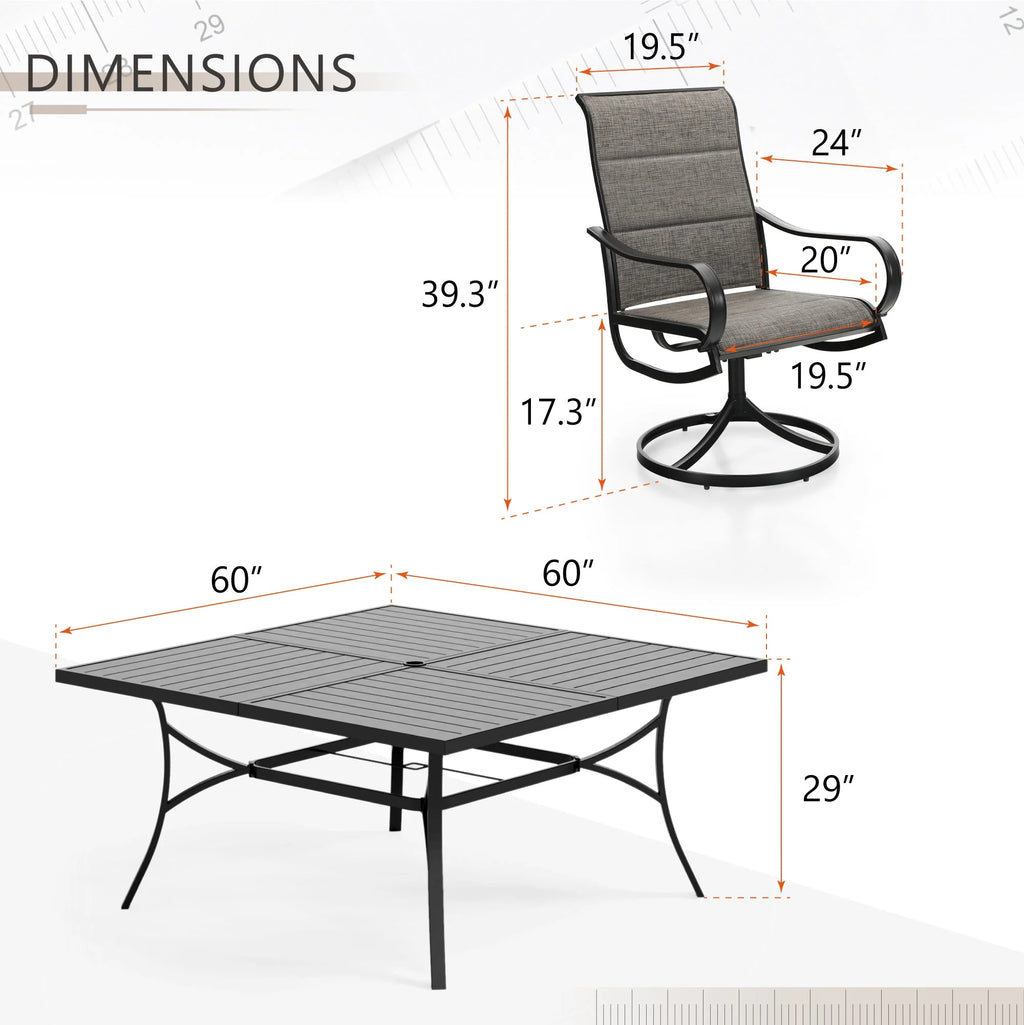 9 Piece Outdoor Metal Patio Dining Set S6432