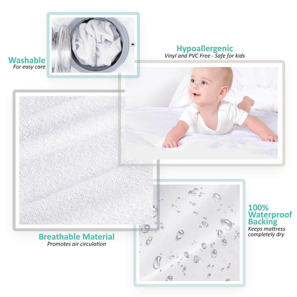 100% Waterproof Cotton Terry Mattress Protector L874