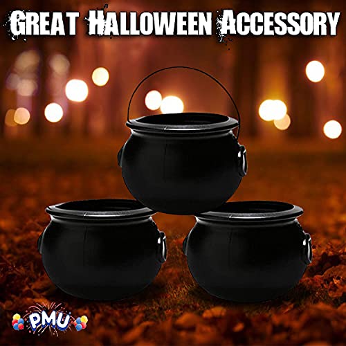 12 Pc Black Plastic Cauldron Candy Bowl F865839