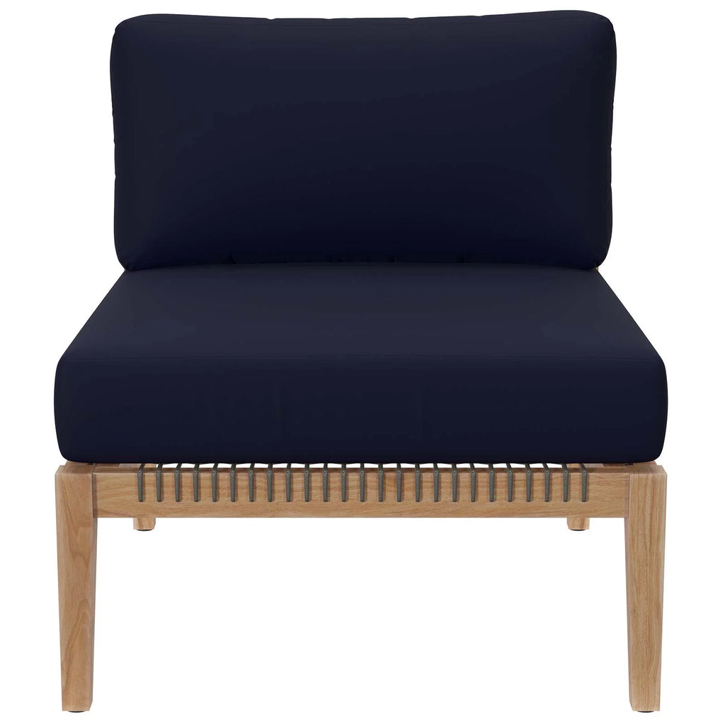 Gray Navy Teak Wood Outdoor Chair T1908