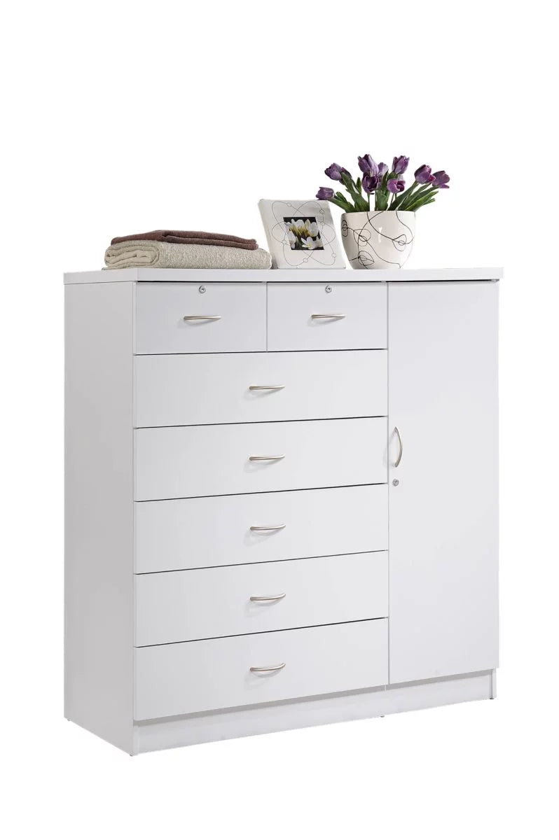 7 Drawer Dresser with Side Cabinet and 3 Shelves B633315