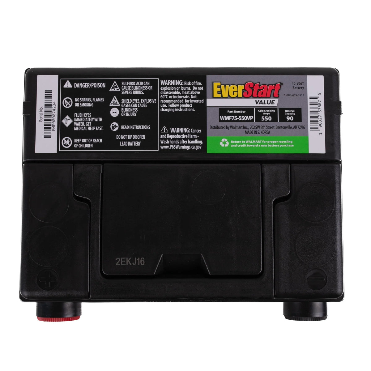 Lead Acid Automotive Battery Group Size 75 12 Volt 550 CCA I5091