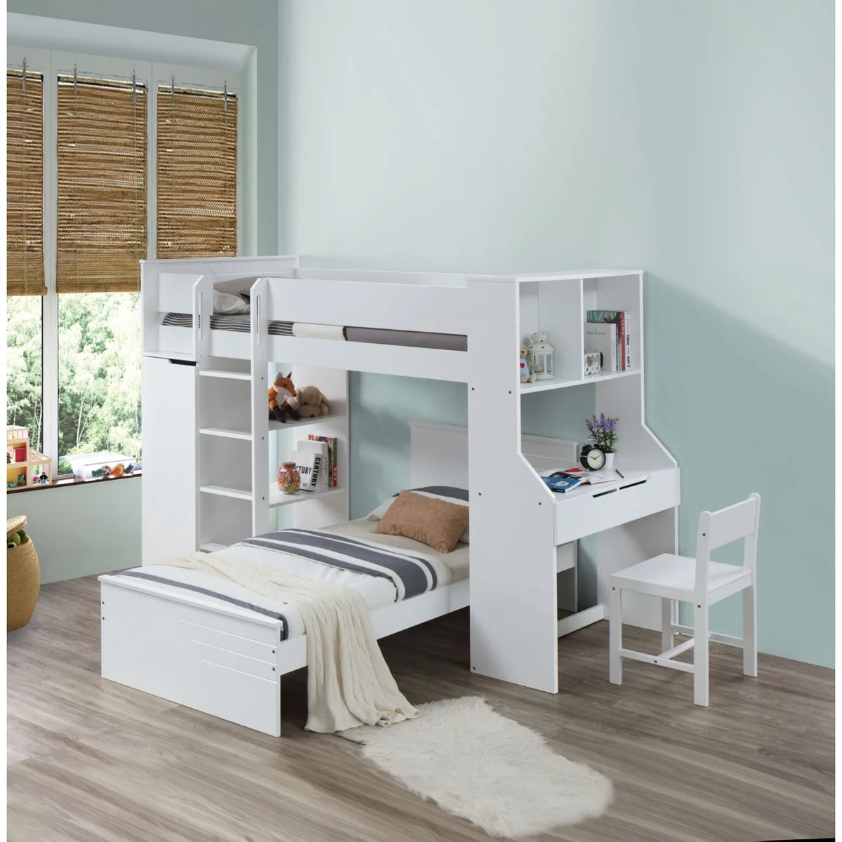 White Wooden Side Chair J53457