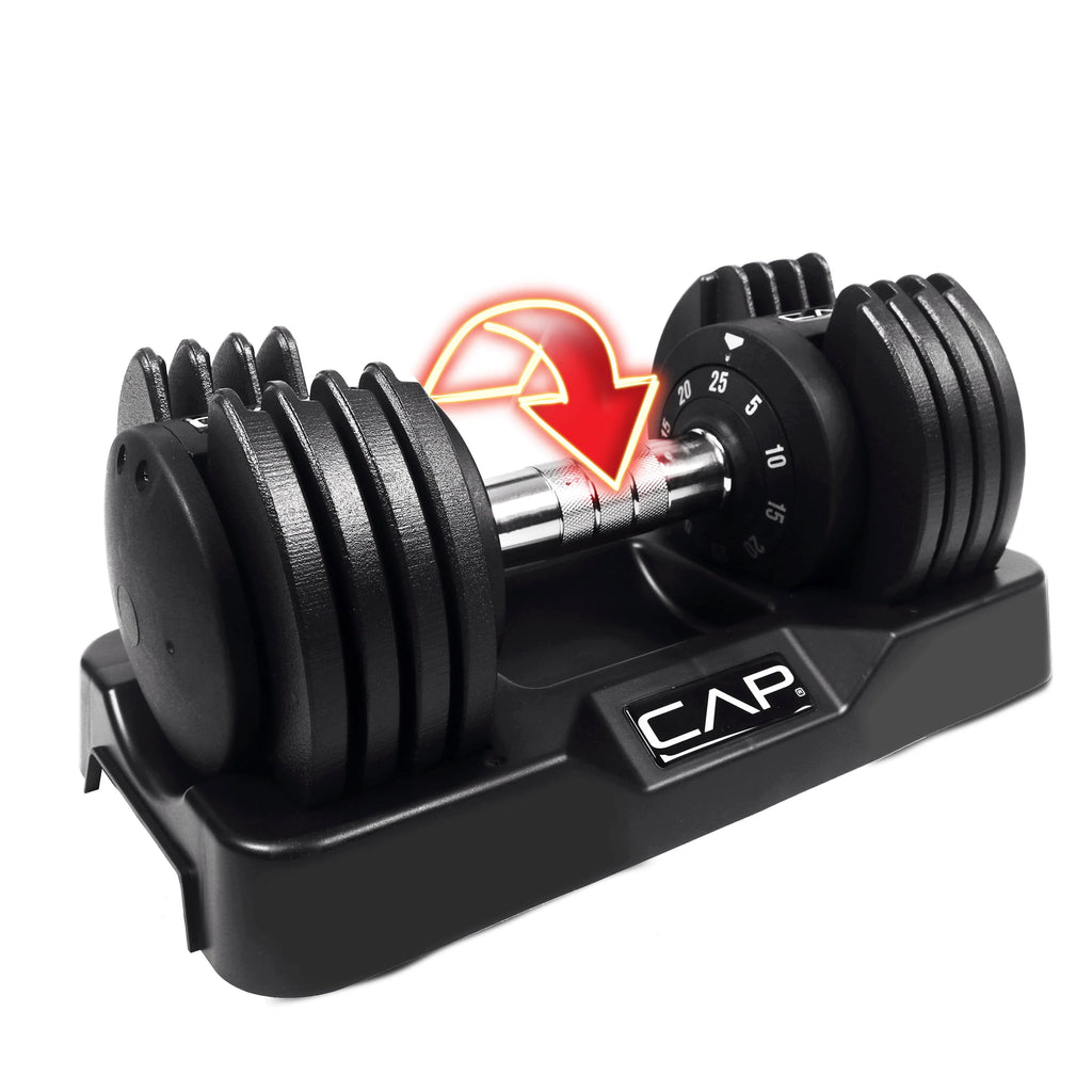 25 lb Adjustable Dumbbell Set, Pair, Black R11426