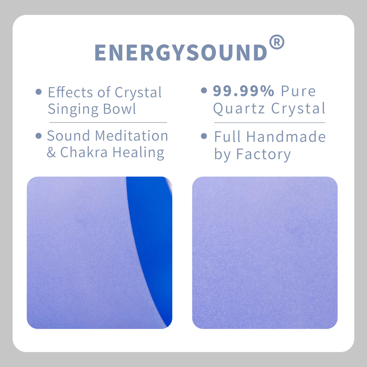 Blue Frosted G Throat Chakra Quartz Crystal Singing Bowl 10 inch F3657