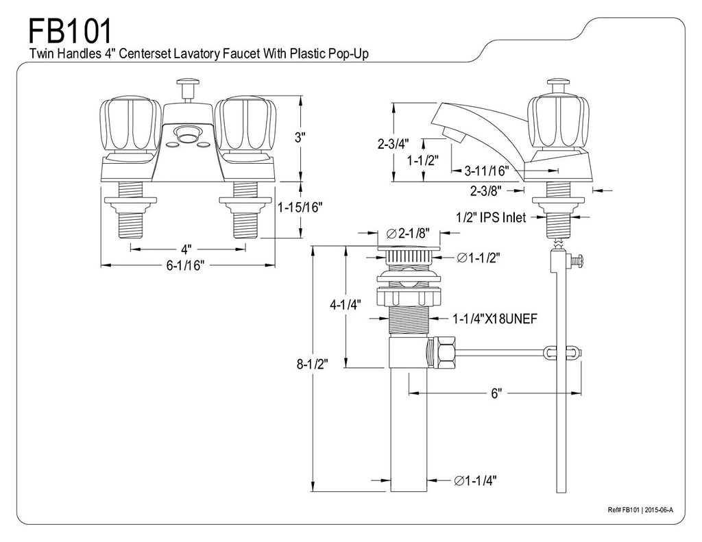 4 in. Centerset Bathroom Faucet Polished Chrome F613023