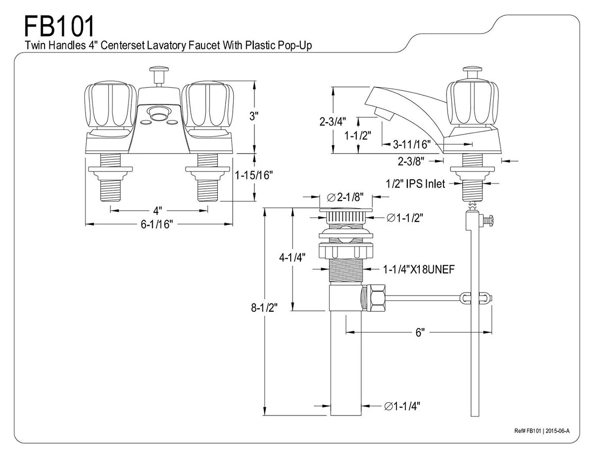 4 in. Centerset Bathroom Faucet Polished Chrome F613023