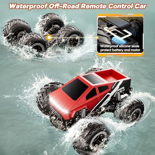 4WD Amphibious RC Off-Road Pick-up Truck 1:16 Scale Red T802