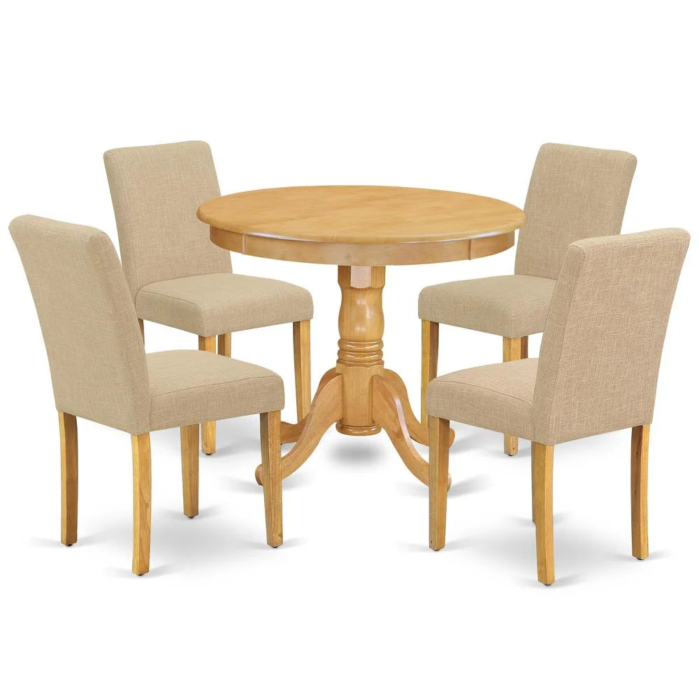 5 Pc Round Table and 4 Parson Chairs C44873