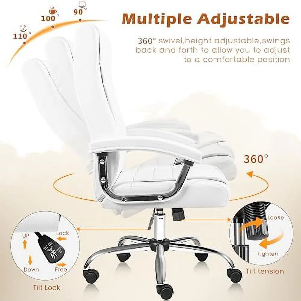 Big and Tall 350lbs Leather Office Chair with Armrest Z2281