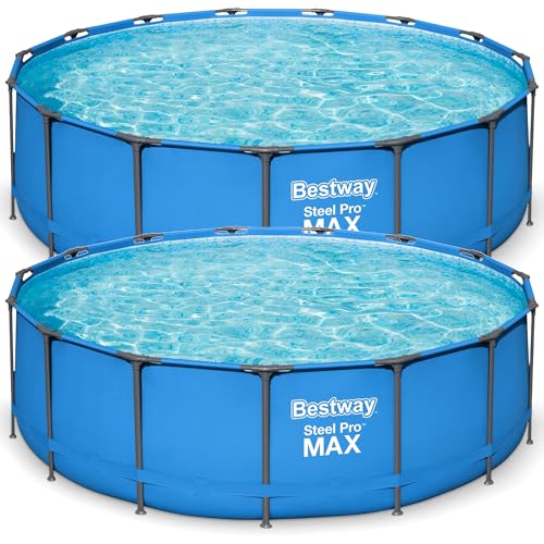 2 Pack 15' x 48" Round Steel Frame Above-Ground Swimming Pool J814696