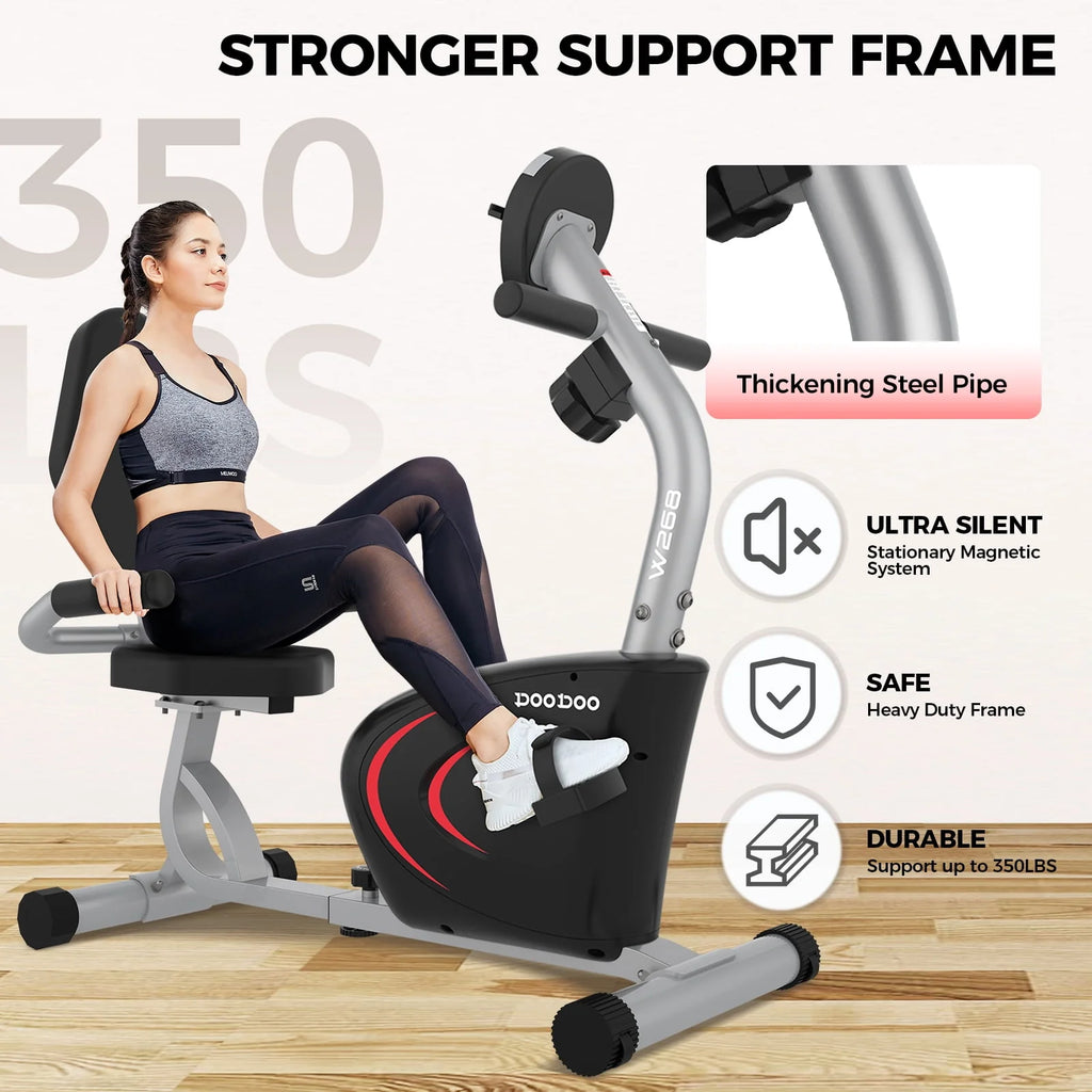 Recumbent Exercise Bike 8 Level Adjustable Magnetic Resistance N736241