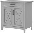 Cape Cod Gray Secretary Desk with Keyboard Tray and Storage Cabinet F9153
