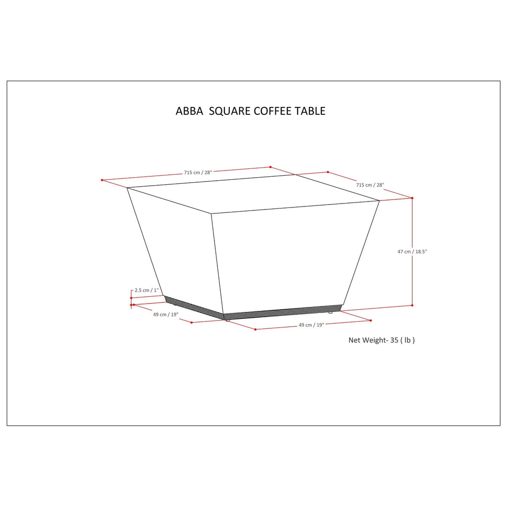 Solid Mango Wood Square Coffee Table V84562