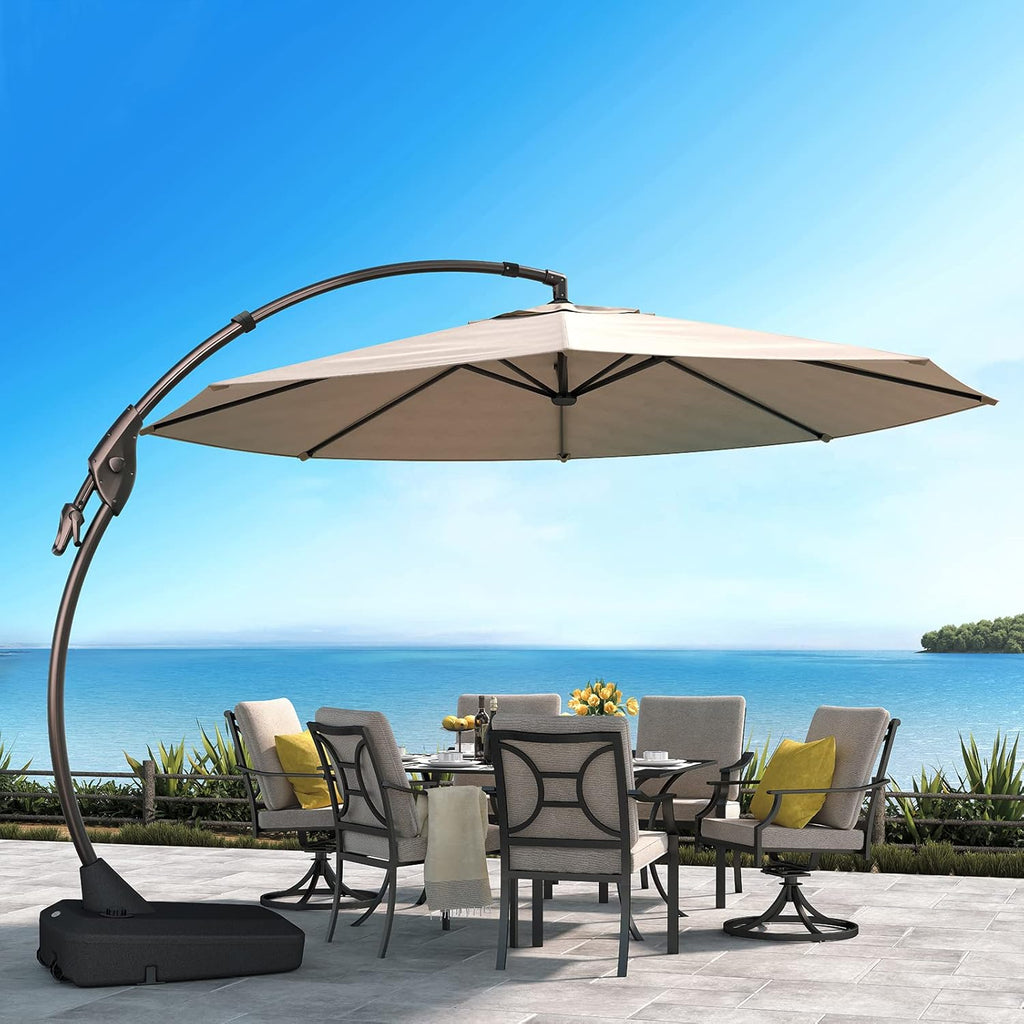 12 FT Aluminum Offset Cantilever Umbrella with Base G317425