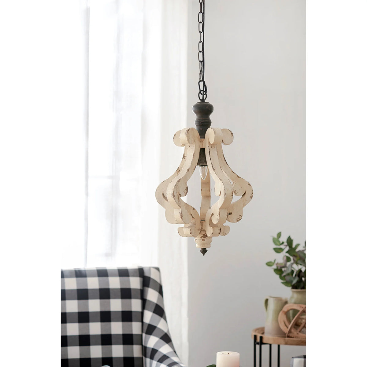 1-Light Chandelier 84" Beige E41047