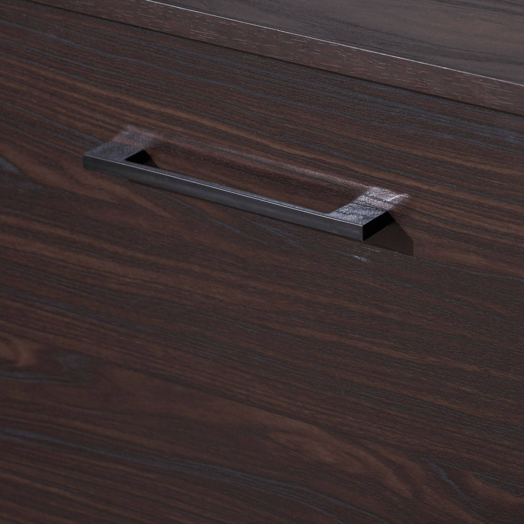 Black and Walnut Brown 3 Shelves Cabinet Q802093