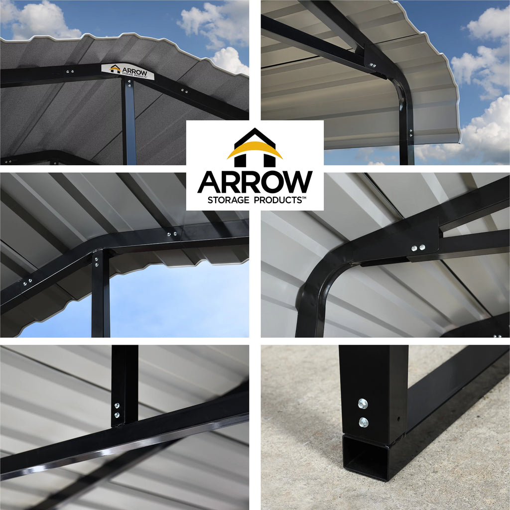 20 ft. x 29 ft. x 9 ft. Charcoal Carport V884135