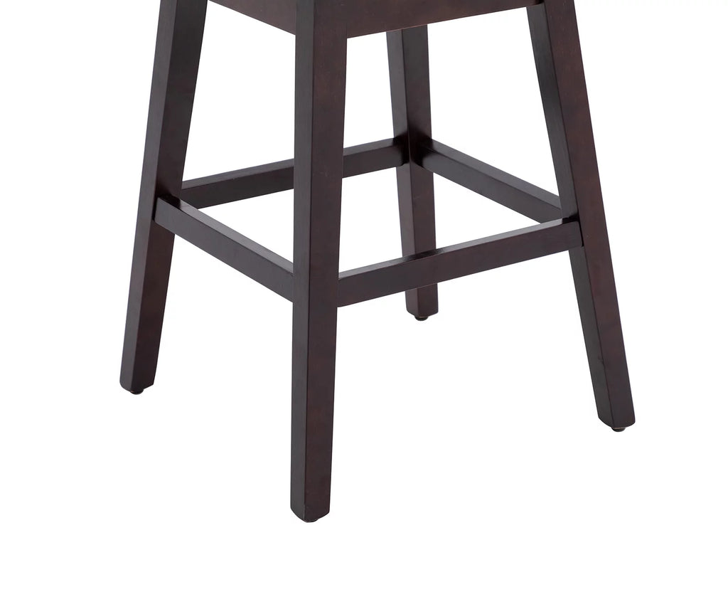 27.5 Inch White Faux Leather Swivel Bar Stool Set of 2 G953345