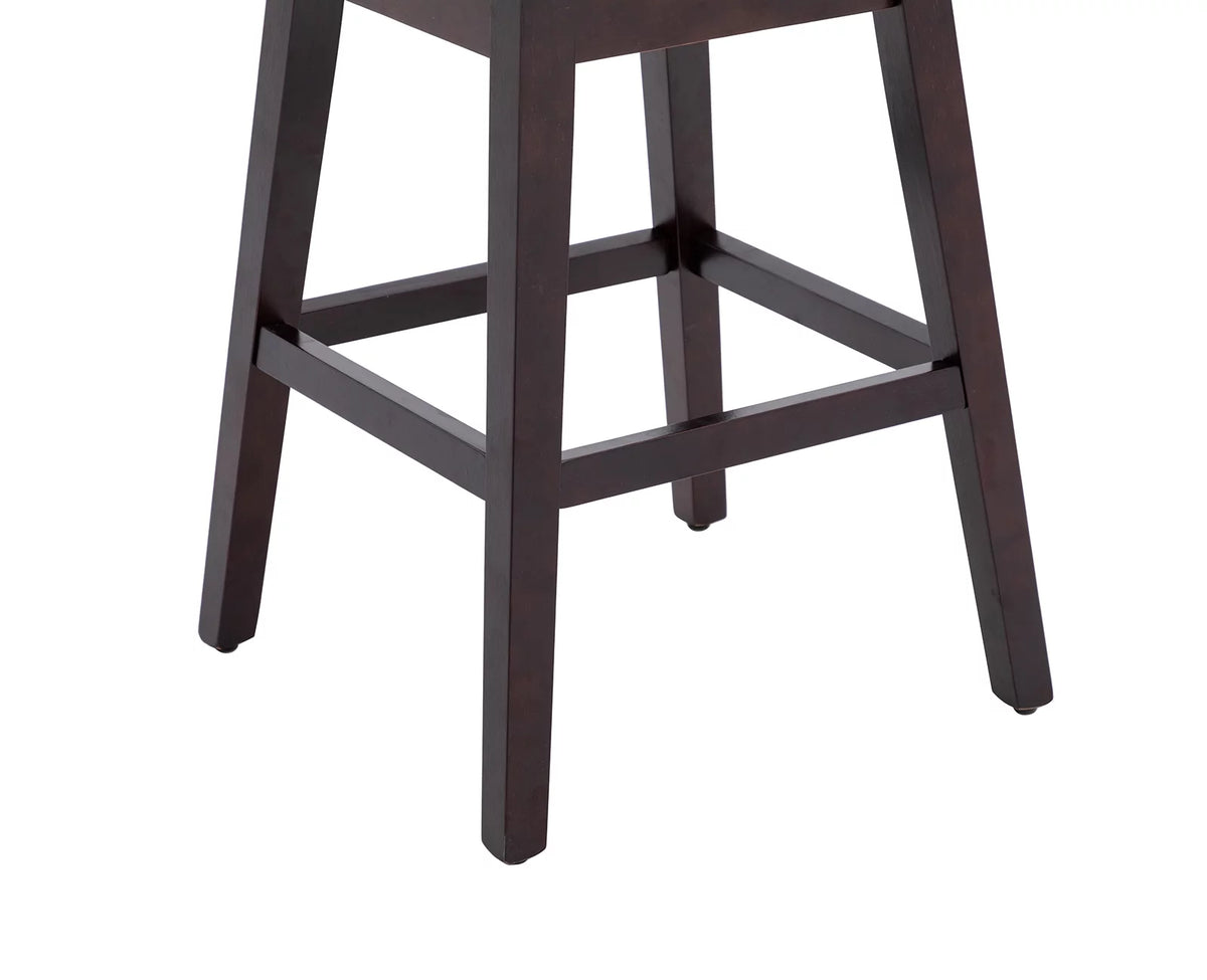 27.5 Inch White Faux Leather Swivel Bar Stool Set of 2 G953345